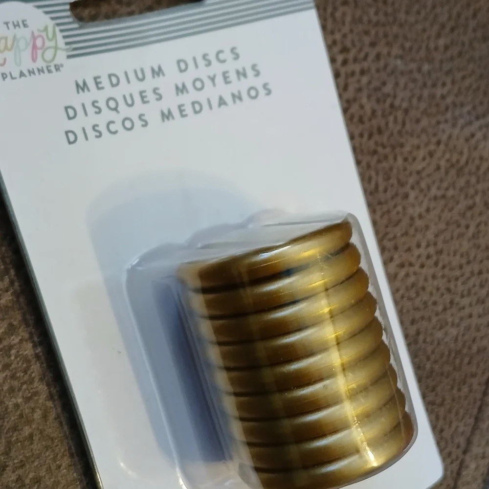 The Happy Planner Medium discs 9 pieces gold